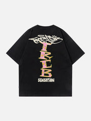 T-Shirt mit Schaumstoff-Buchstaben-Print