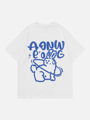 Kaninchen-T-Shirt mit Schaumstoffdruck