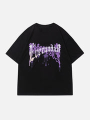 T-Shirt mit Schaumdruck und Wasserflecken-Print