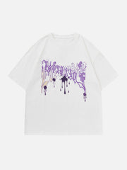 T-Shirt mit Schaumdruck und Wasserflecken-Print