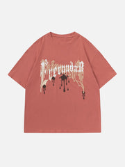 T-Shirt mit Schaumdruck und Wasserflecken-Print