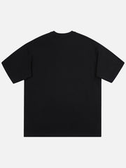 Fun Graffiti Letter Skull Print T-shirt