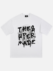 Fun Graffiti Letter Skull Print T-shirt