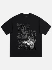 Fun Graffiti Letters Doberman Dog Print T-shirt