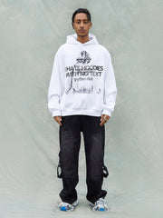 Fun Lettering Double Print Hoodie - 1964
