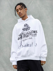 Fun Lettering Double Print Hoodie - 1964