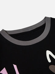 Fun Pattern Print Loose T-shirt