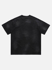Lustiges, lockeres T-Shirt mit dreidimensionalem Pistolendruck
