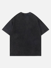 Fuzzy Font Print Washed Tee