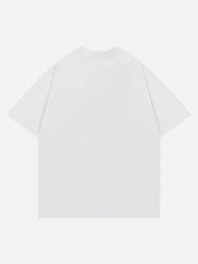 Fuzzy Font Print Washed Tee