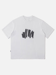 T-shirt à imprimé graffiti flou