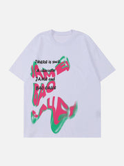 T-Shirt mit flauschigem Buchstaben-Print