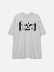 T-Shirt mit flauschigem Buchstaben-Print