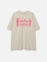 T-shirt à imprimé lettre floue