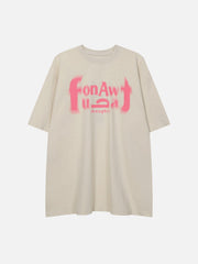 T-Shirt mit flauschigem Buchstaben-Print