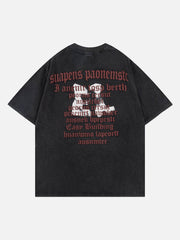 T-shirt à imprimé contrasté et forme floue