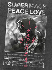 Übergroßes T-Shirt mit Gangsta-Rapper-Buchstaben und Grafik