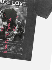 Übergroßes T-Shirt mit Gangsta-Rapper-Buchstaben und Grafik