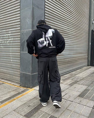 Sweat à capuche imprimé gestuel -1268