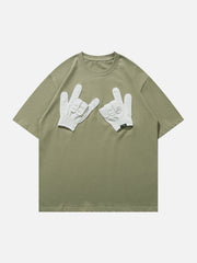 T-Shirt mit „Gloves Gestures“-Grafik