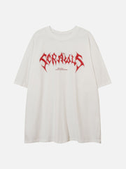 T-Shirt mit Gothic-Alphabet-Grafik