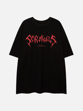 T-Shirt mit Gothic-Alphabet-Grafik