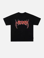T-Shirt mit Gothic-Alphabet-Print