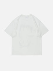 T-Shirt mit Gothic-Dämonenzähne-Print