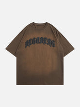 Gothic Letter Washed T-Shirt