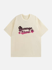 T-Shirt mit Buchstabenstickerei und Farbverlauf