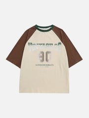 Gradient Letter Print Raglan Tee