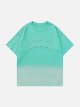 T-shirt brodé avec appliques étoiles dégradées