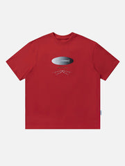 T-Shirt mit stereoskopischem Buchstaben-Farbverlauf