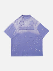T-Shirt mit Farbverlauf und Stern-Print