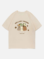 T-Shirt mit Graffiti-Hunde-Print