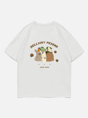 T-Shirt mit Graffiti-Hunde-Print