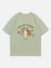 T-Shirt mit Graffiti-Hunde-Print