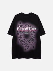 T-Shirt mit Graffiti-Herz-Print