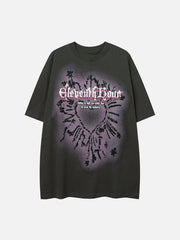 T-Shirt mit Graffiti-Herz-Print