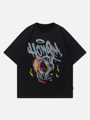 T-Shirt mit Graffiti-Print
