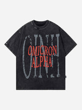 T-shirt ample délavé avec graffitis