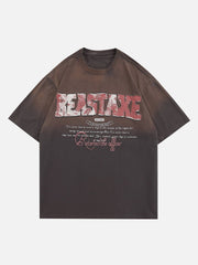 Halo Letter Patchwork T-Shirt