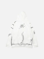 Hand-painted Graffiti Hoodie And Fleece Hoodie