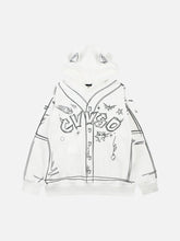 Sweat à capuche et sweat à capuche en polaire avec graffitis peints à la main