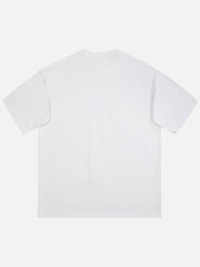 Hand-painted Skull Print T-shirt - 1629