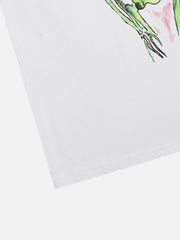 Hand-painted Skull Print T-shirt - 1629