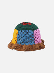 Chapeau bob ouvert en tricot fait main au crochet