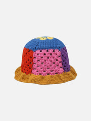 Chapeau bob ouvert en tricot fait main au crochet