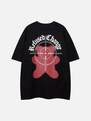 Heart Bear Graffiti Print Tee