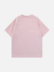 Wildleder-T-Shirt mit Herzstickerei